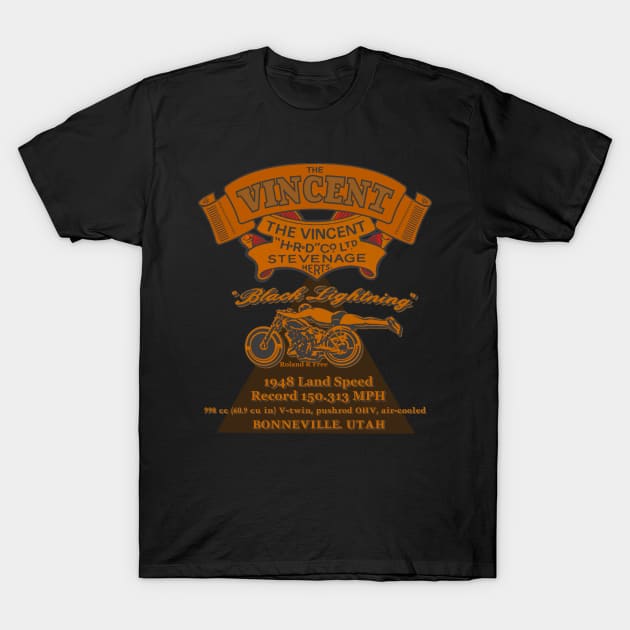 The Vincent Black Lightning Motorcycle T-Shirt by MotorManiac